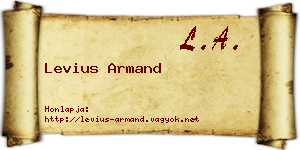 Levius Armand névjegykártya